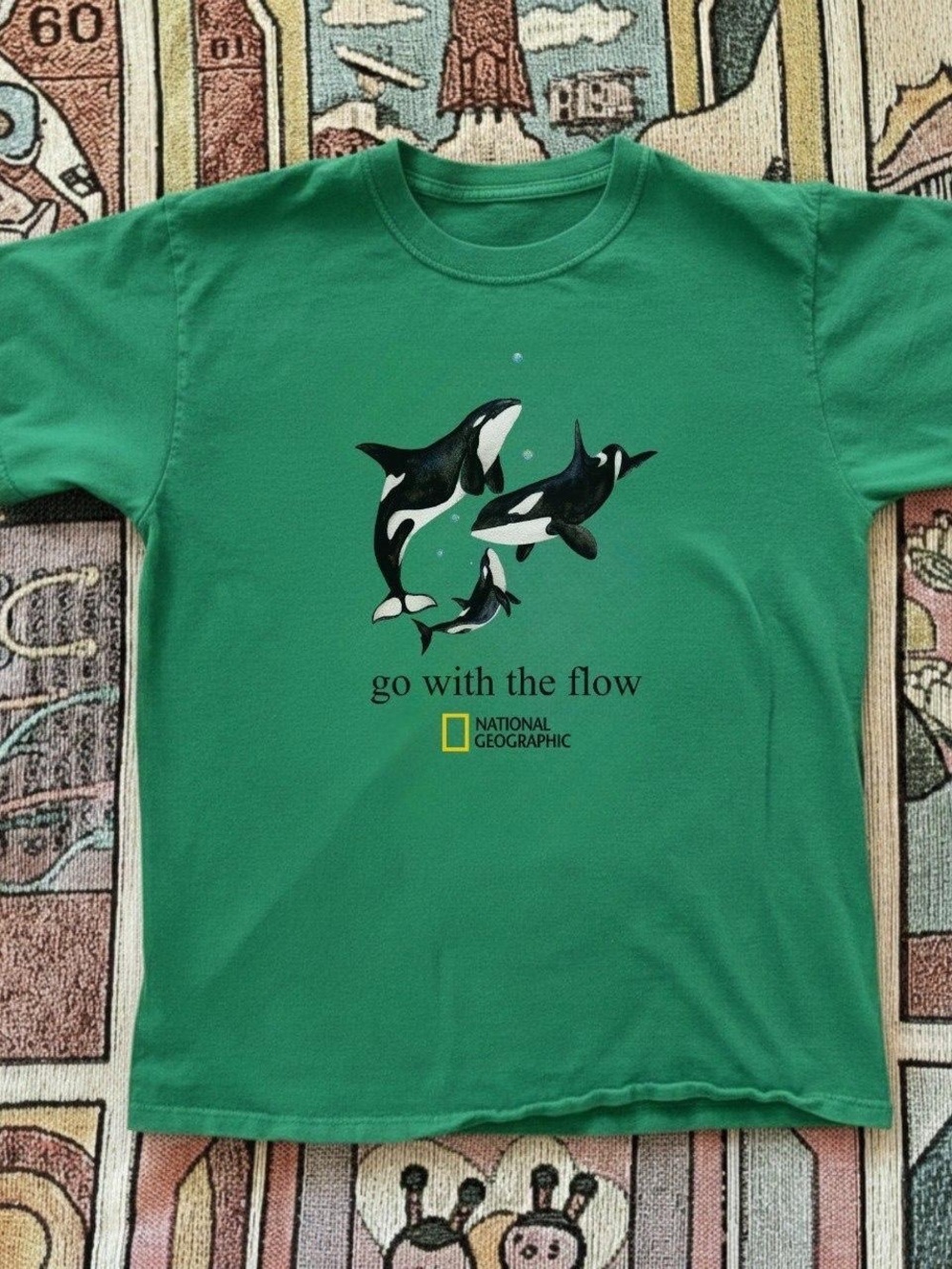Gildan Green T-Shirt with Orca Trio Graphic